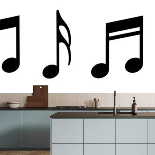 Sticker  Music notes icons set. Vector illustration