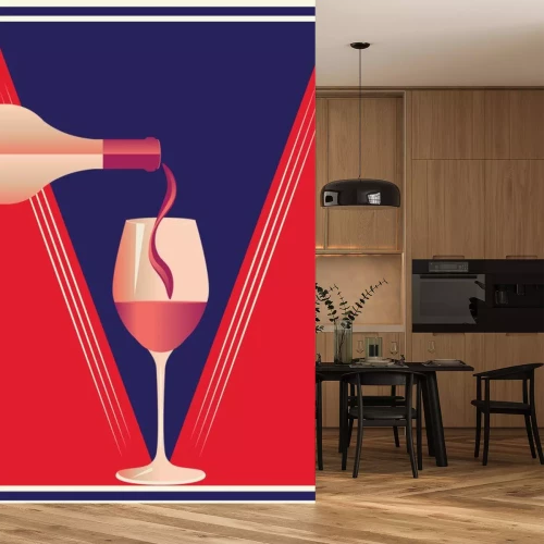 Sticker  Wine retro poster