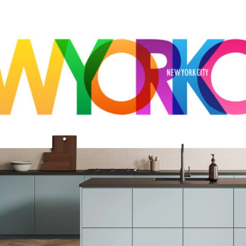 Sticker  NEW YORK CITY colorful city name typography banner