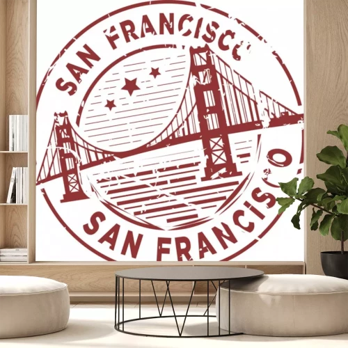 Sticker  Circle grunge Stamp San Francisco