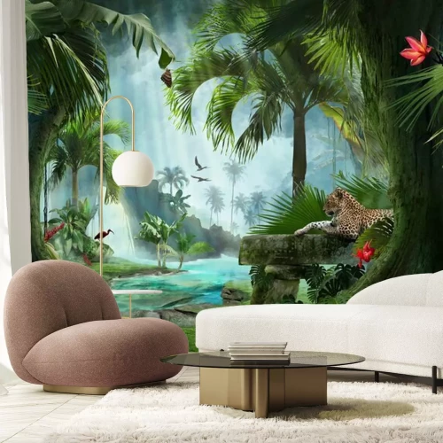 Papier peint  Jungle et animaux de la jungle