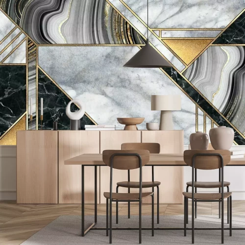 Papier peint  Motif géométrique en marbre
