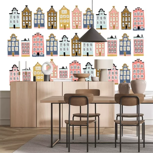 Sticker  Scandinavian city landscape in hand drawn style