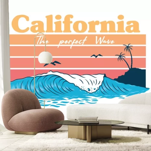Sticker  California wave print 