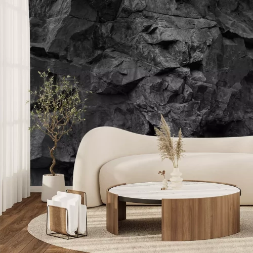 Papier peint  Texture de pierre noire avec effet 3D