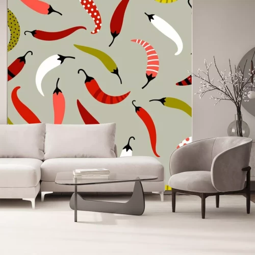 Sticker  Graphiques colorés avec des poivrons hétéroclites