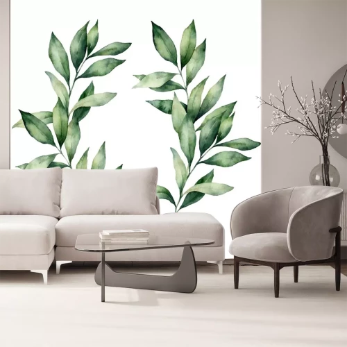 Sticker  Watercolor eucalyptus branches set. Hand painted eucalyptus thick branch and leaves isolated on white background. Floral illustration for design, print, fabric or background. Botanical set.