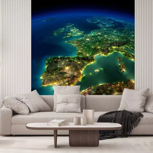 Papier peint  La Terre éclairée depuis l'espace
