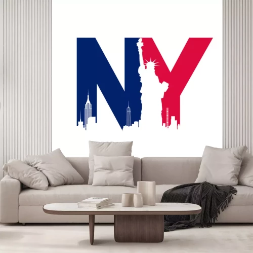 Sticker  NY, New York logo. Vector logotype icon.