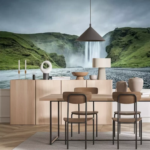 Papier peint  Paysage avec la cascade de Skogafoss