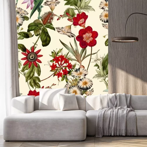 Sticker  Fleurs des champs sauvages sur un fond clair