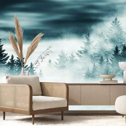 Papier peint  Graphique forêt nuageuse