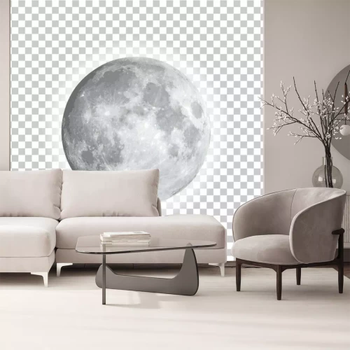 Sticker  Photographie noir et blanc de la pleine lune