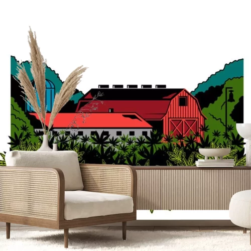 Sticker  Cannabis natural farm print 