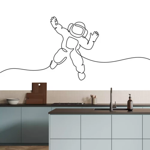 Sticker  Dessin au trait astronaute spatial
