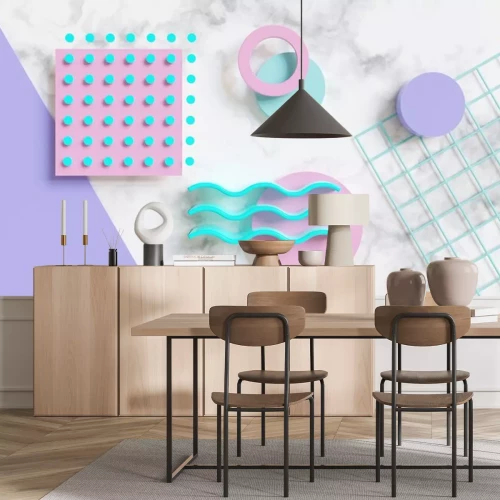 Sticker  Abstract 80s pattern 3d render