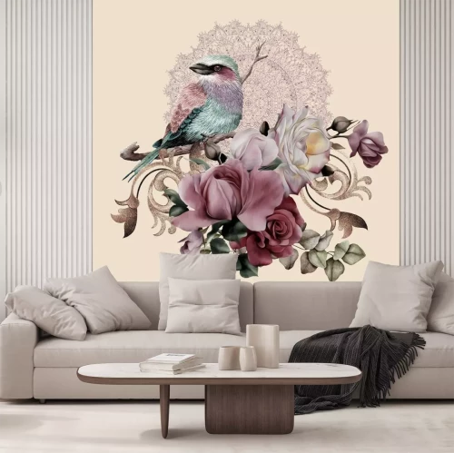 Sticker  bird on a branch