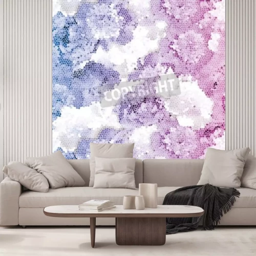 Papier peint  Pivoines mosaïque