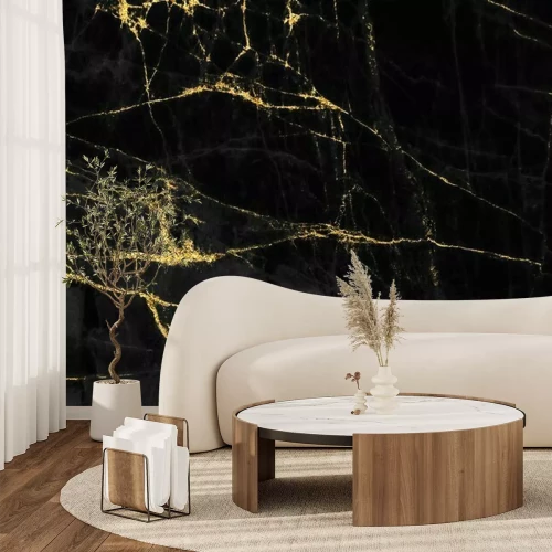 Papier peint  Marbre noir moderne