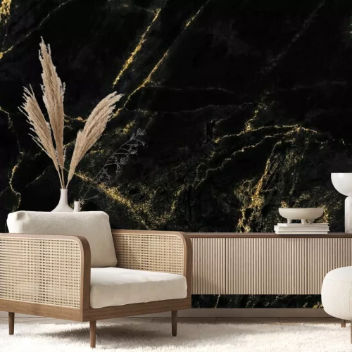 Papier peint  Marbre noir
