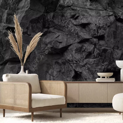 Papier peint  Texture de pierre en noir