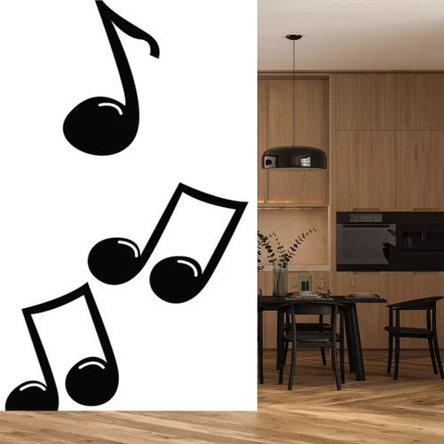 Sticker  Music notes, illustration, vector on white background.