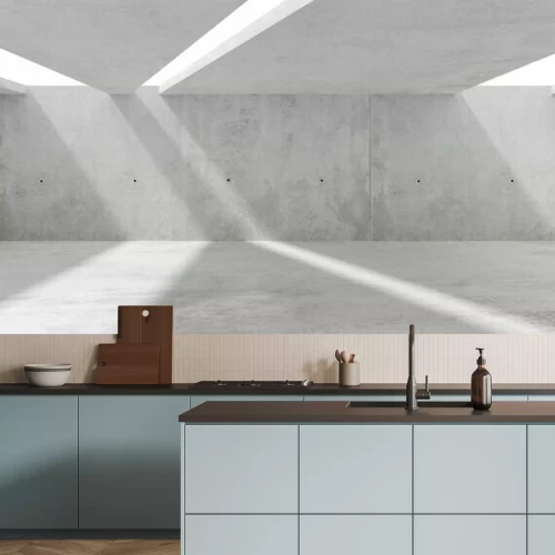 Papier peint  Un espace minimaliste en béton éclairé par le ciel