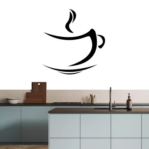 Sticker  Tasse à café graphique noir minimaliste