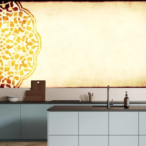 Sticker  Grunge background with paper texture and floral ornament