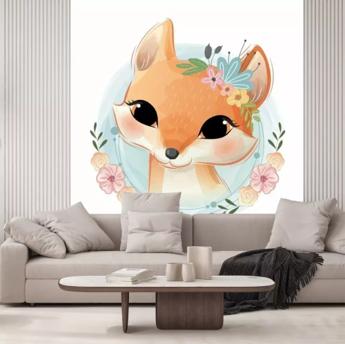 Sticker  Cute Fox Portrait