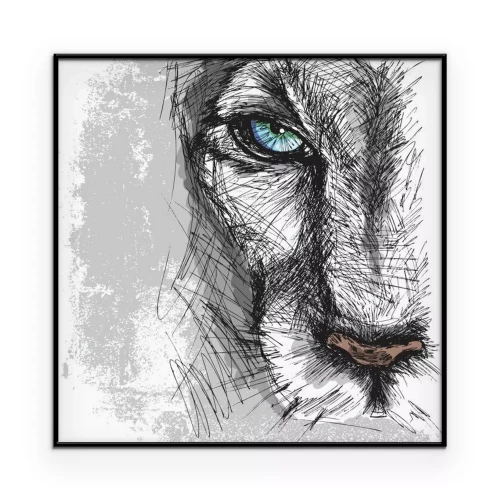 Poster  Croquis en gris d'un puma