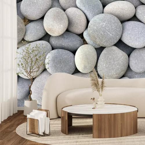 Papier peint  Cailloux de couleur beige