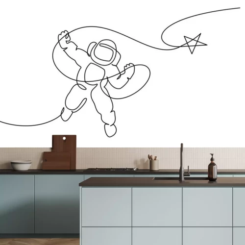 Sticker  Astronaute de l'espace avec graphique simple étoile