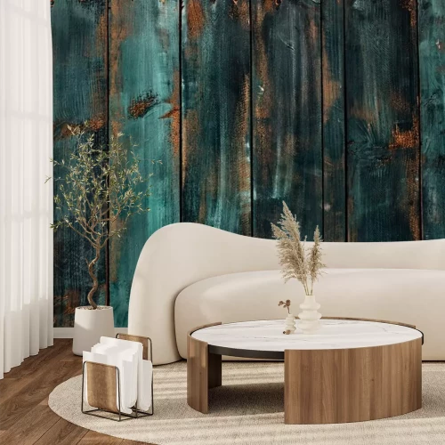 Papier peint  Planches en bois couleurs de la mer