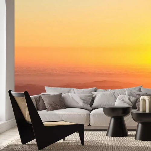 Papier peint  Aura de ciel orange au coucher du soleil