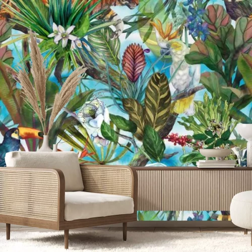 Sticker  Illustration multicolore dans l'esthétique tropicale