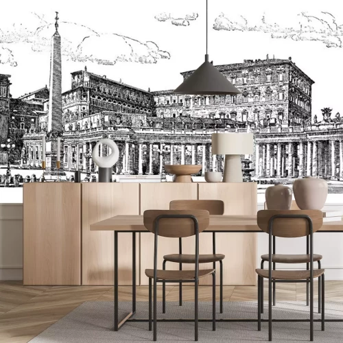 Sticker  The Vatican, vintage illustration.