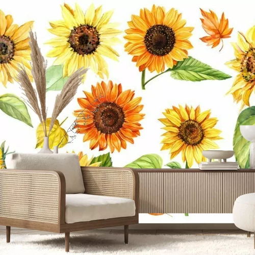 Papier peint  Tournesols motifs divers