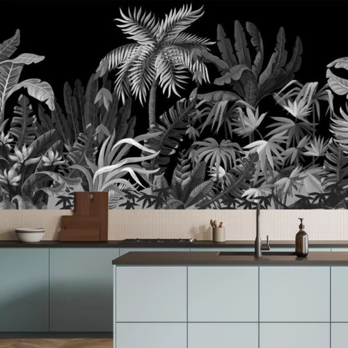 Papier peint  Jungle sur fond noir