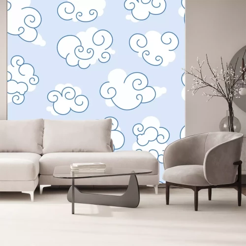 Sticker  Nuages blancs sur fond bleu clair