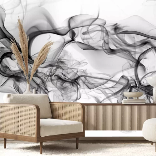 Papier peint  Effet de fumée sur fond blanc