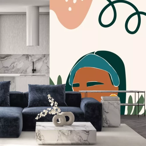 Sticker  Portrait abstrait d'une femme