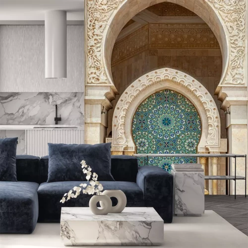 Papier peint  Fontaine ornementale devant la mosquée