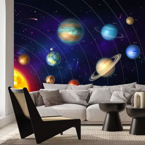 Papier peint  Système solaire 3d