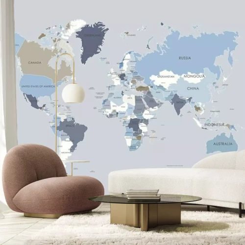 Papier peint  Une carte du monde en quatre couleurs