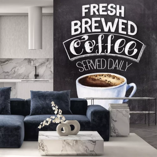 Sticker  Une tasse de café sur fond noir