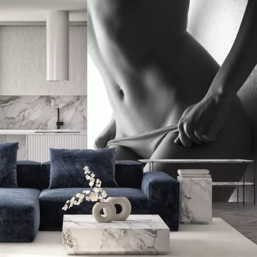 Papier peint  Corps de femme érotique en noir et blanc