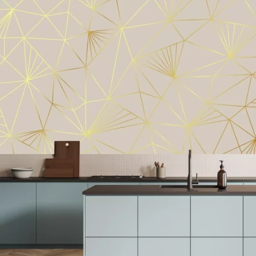 Papier peint  Motif géométrique avec des éléments jaunes