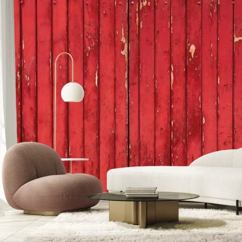 Papier peint  Bois coloré avec des nuances de rouge