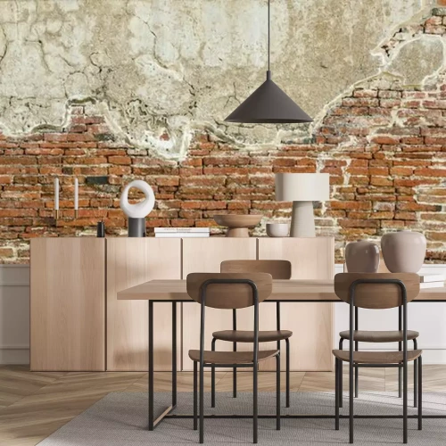 Papier peint  Briques rouges sur une façade